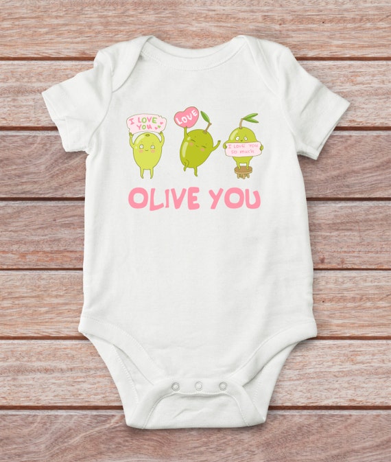 Olive Baby Girl Bodysuit Cute Baby Girl Clothes Love Girl Bodysuit