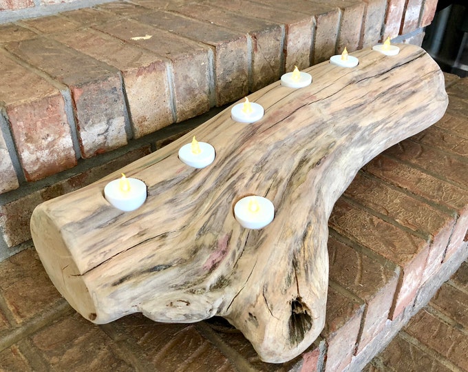 Driftwood Centerpiece Candle Holder Mantle Candleholder Etsy