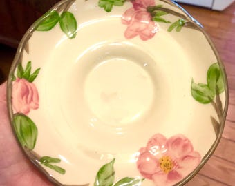 Franciscan Desert Rose Vintage Tea Cup Saucers, Made in England, California (Set of 5)