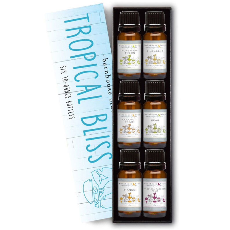 Premium Fragrance Oils Tropical Bliss Gift Set Coconut Etsy