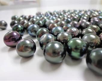 10-11mm Dark Oval/Round Loose Tahitian Pearl