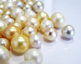 8-12mm Mix-Multi Round/Near-Round Golden South Sea Loose Pearl