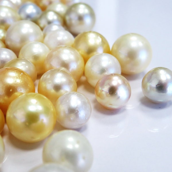 8-12mm Mix-Multi Round/Near-Round Golden South Sea Loose Pearl