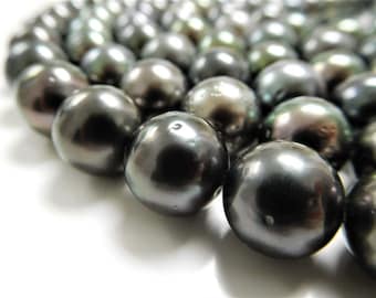 15-18mm Dark/Medium-Dark Round Tahitian Necklace Strand