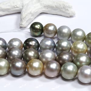 12-13mm Medium-Light Multi-Color Round/Near-Round Tahitian Necklace Strand