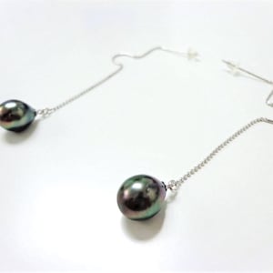 9mm Drop-Baroque Waterfall Linear Dangle Pearl Earrings