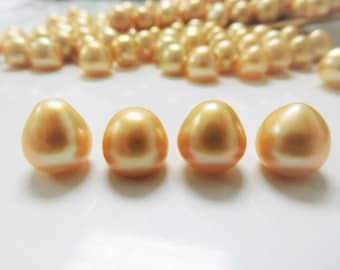 10mm Dark Golden Flat-Triangle/Button South Sea Loose Pearl