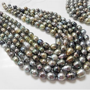 8-14mm Multi-Mix Circled-Drop/Baroque Tahitian Necklace Strands