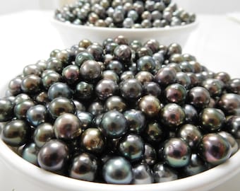 8-11mm Dark Round/Near-Round Loose Tahitian Pearl