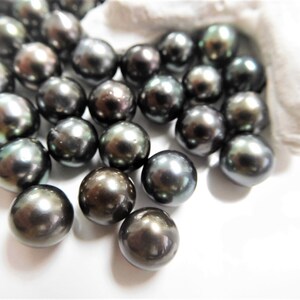 7-8mm Dark Round/Semi-Round Loose Tahitian Pearl image 5