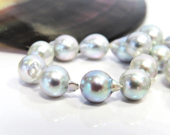 シルバーブルーアコヤ真珠 5 mm-5.5 mm - ナチュラルカラー - セミ