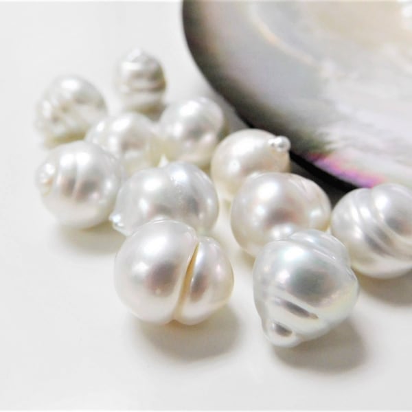 11-12mm White Circle Baroque Loose South Sea Pearl