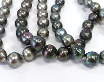 12-15mm Multi-Color Circle-Drop/Baroque Tahitian Necklace Strand