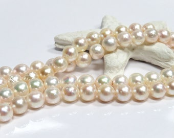 8.5-9mm Near-Round/Baroque Akoya Necklace Strand