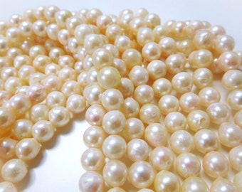 7-8mm Round/Near-Round Baroque Akoya Pearl Necklace Strand