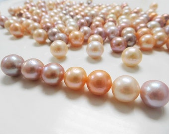 11-12mm Multi-Color Round/Semi-Round Loose Nucleated Fresh Water Pearl