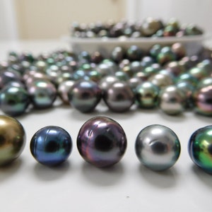 8-11mm Multi-color Near-Round/Buttons Tahitian Loose Pearl