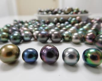 8-11mm Multi-color Near-Round/Buttons Tahitian Loose Pearl