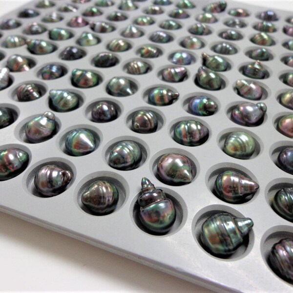 9-10mm Dark Circle-Baroque Loose Tahitian Pearls