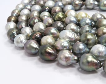 13-15mm Multi-mix Circle-drop/baroque Tahitian Necklace Strands