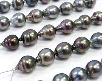 11-12mm Short-Strand Multi-Color Circle-Drop/Baroque Tahitian Loose Pearls