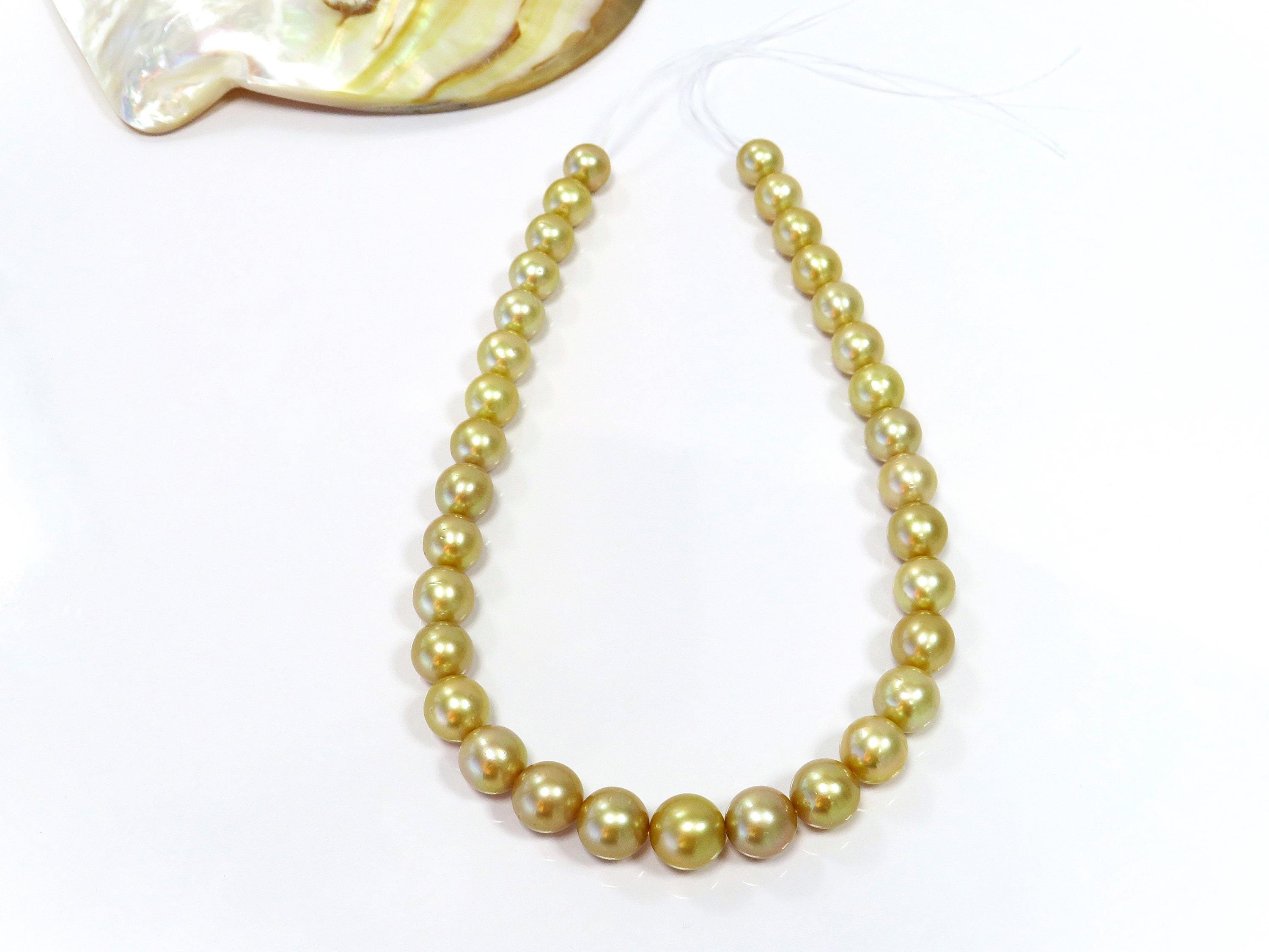 11～14 mm ゴールドラウンド南洋真珠ネックレスストランド - Etsy 日本