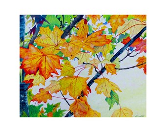 Autumn Leaves Original Oil Painting  Autumnal Shades Wall Canvas