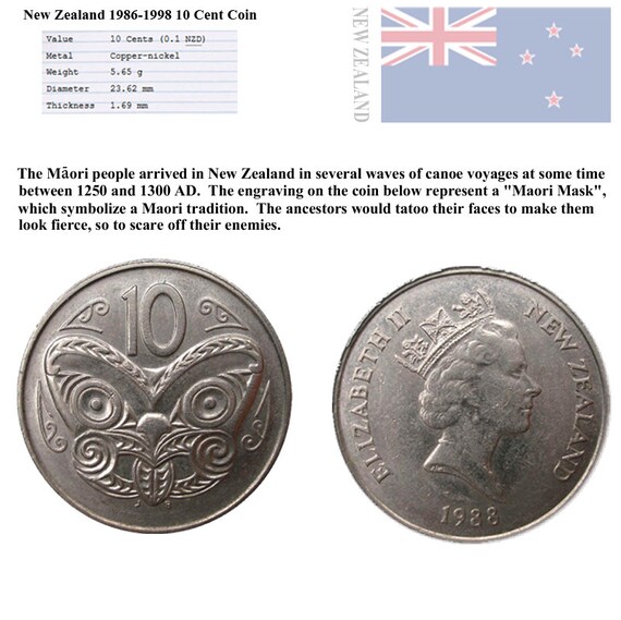 Handcrafted New Zealand 10 Cent Maori Mask Coin Etsy Handcrafted New Zealand 10 Cent Maori Mask Coin Etsy