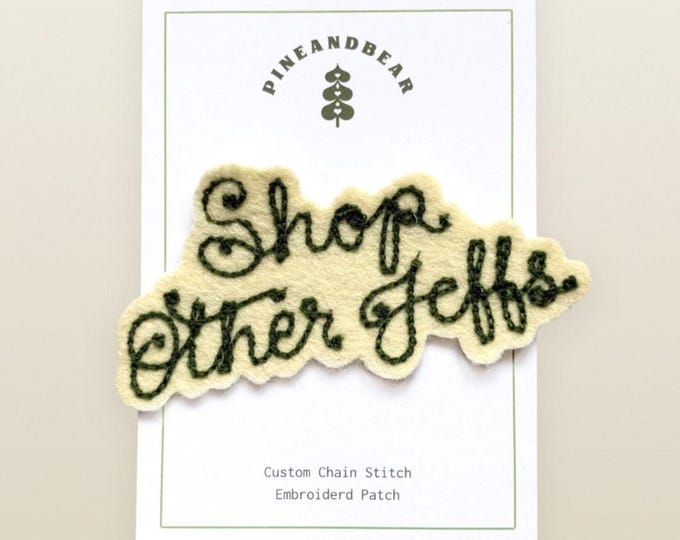 Vintage Chain Stitched Name Patch | Personalised Name Badge | Shop Other Jeffs | Exclusively on Etsy
