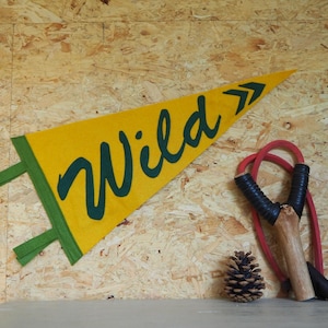 Wild Pennant Flag, Camp Decor, Adventure Wall Art, Christmas Gifts
