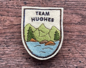 Personalised Team Adventure Patch, Embroidered Mountain Patch, Explorer Patch