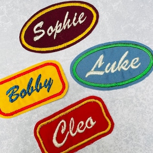 Custom Embroidered Name Patch, Vintage Style Name Patch, Personalised Name Badge