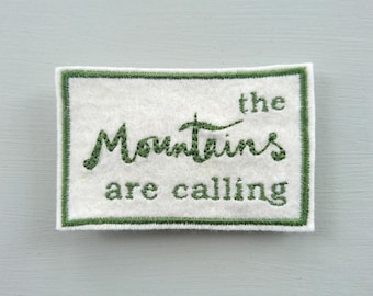 The Mountains Are Calling Embroidered Patch, Adventure Patch