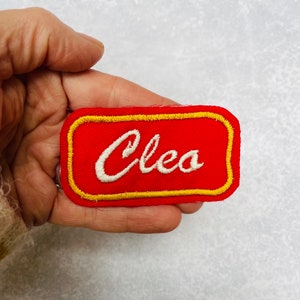 Retro embroidered name patch