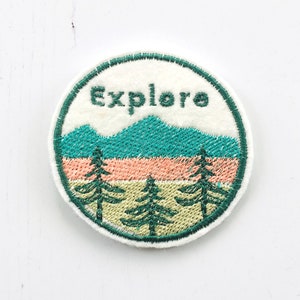 Explore Patch, Embroidered Adventure Patch, Camp Patch