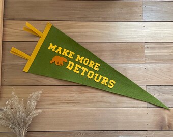 Make More Detours Pennant Flag, Campervan Decor, Van life Gift