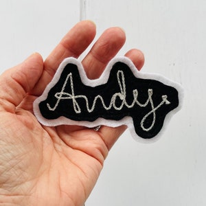 Custom Chain Stitched Name Badge, Chain Stitch Embroidery, Kids Personalised Patch