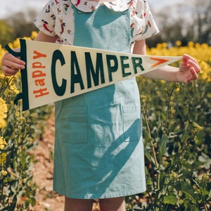 Happy Camper Pennant Flag, Camping Pennant, Camping Gift, Kids Room Decor, Xmas Gift