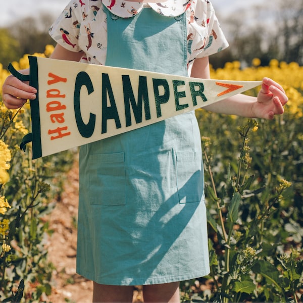 Happy Camper Pennant Flag, Camping Pennant, Camping Gift