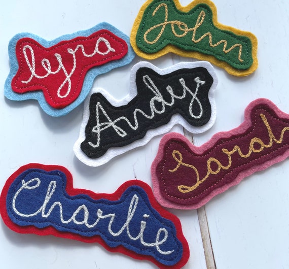 Custom Chain Stitched Name Patch, Chain Stitch Embroidery, Wool