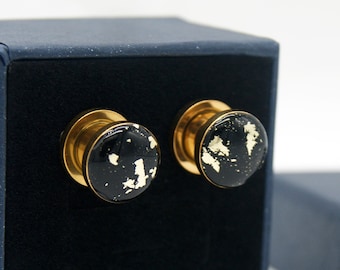 Black Men Ear Gauges Plugs , size from 8g up to 1 inch