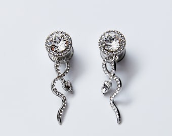 Crystal Sanke Wedding Gauges,6g,4g,2g,0g,00g Elegant Wedding Plug Gauges