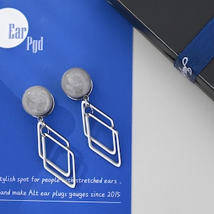 Mond Grau Farbe basiert mit Diamant Baumeln Plugs / 8g ,6g ,4g ,2g ,0g ,00g ,1/2 , 9/16 , 5/8 ,11/16 ,3/4 ,1 inch Diamond Gauges