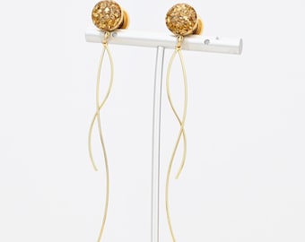 Gold Crushed Glass Infinite Twist Dangle Plugs Gauges Wedding Girly Plugs,8g,6g,4g,2g,0g,00g,1/2",9/16",5/8",3/4",7/8",1" Pretty Ear Gauges