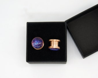 Galaxy Picture Ear Gauges with Screw on Size 8g up to Size 1 inch