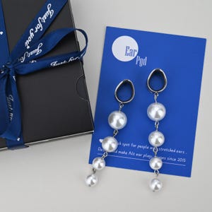 Versatile Water drop Ear Plugs with Pearl Dangle ,Sizes Available from 0g- 30mm, Wedding Ear Plugs ,Ear Gauges for Prom,Wedding Earring