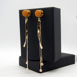 Cute Rotating gold chain Dangle Plugs /8g ,6g ,4g ,2g ,0g ,00g ,1/2, 9/16 , 5/8 ,11/16 ,3/4 ,1 inch Earrings Gauges