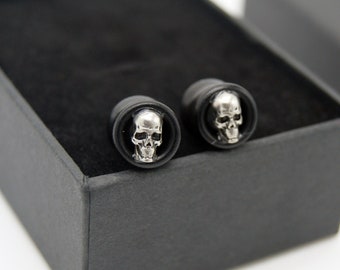 Elementals Organics Stainless Steel Ear Plug Ear Gauges with Native American Bird Head Bone Inlay Elementals Organics Stainless Steel Ear Plug Ear Gauges with Native American Bird Head Bone Inlay
