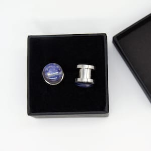 Sternenklare Nacht Tardis Bild-Ohrhörer Größe 8g bis Größe 1 inch