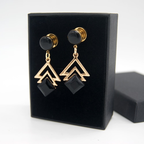 Pendentifs géométriques élégants / 8 g, 6 g, 4 g, 2 g, 0 g, 00 g, 1/2, 9/16, 5/8, 11/16, 3/4, 1 pouce Boucles d'oreilles Jauges